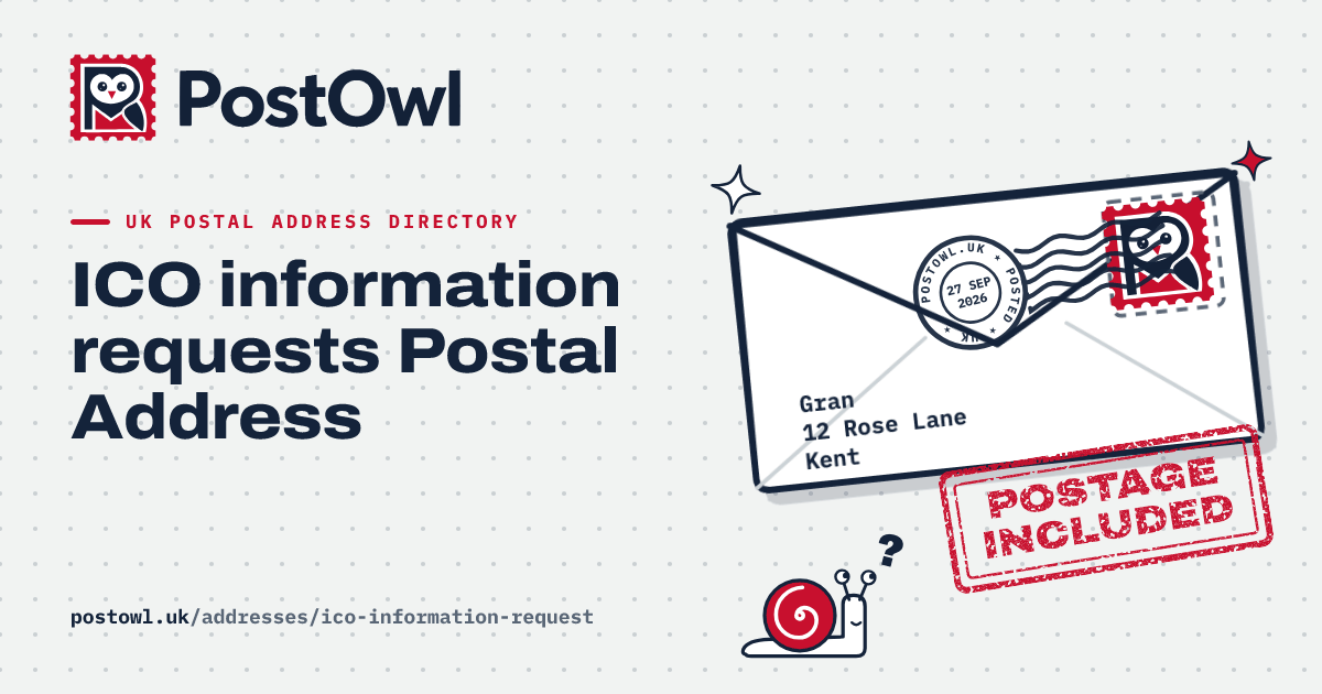 ICO information requests Postal Address · PostOwl